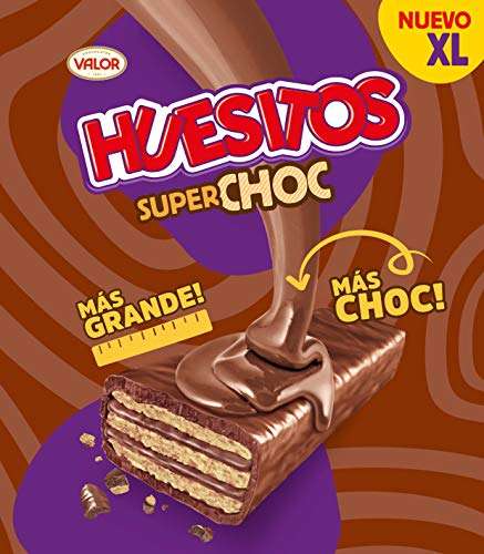 X2 (8,71€ Ud) Huesitos Superchoc Crujientes Barritas de Barquillo XL cubierto de Chocolate con Leche y con relleno de Cacao