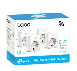 4 x TP-Link Tapo P100 (7'49€ cada unidad), Enchufe Wi-Fi, Para programar el encendido/apagado, Compatible Alexa y Google Home