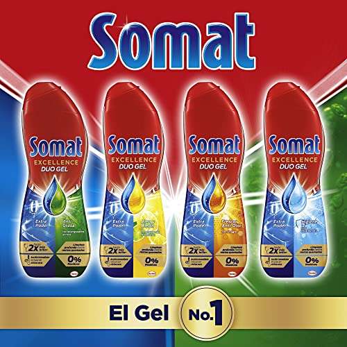 Somat Excellence Gel Frescor Anti-Olor (70 lavados), detergente lavavajillas desengrasante
