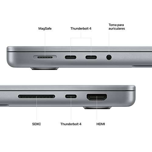 Apple 2023 MacBook Pro con Chip M2 Pro Liquid Retina XDR de 14,2 16GB de Memoria unificada, 512 GB de Almacenamiento SSD, Gris Espacial