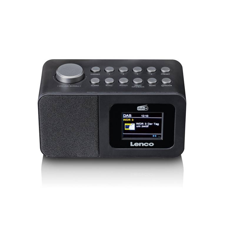 Radio Despertador Lenco CR-625BK (DAB+/FM digital, pantalla color 2.4″ regulable, doble alarma, repetición, 30 presintonías, AUX, negro)