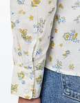 Springfield Blusa Pintucks Estampada Algodón Camisa para Mujer [Tallas de la 34 a la 44]
