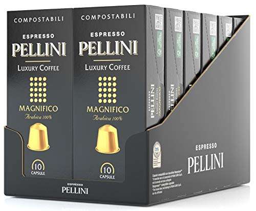 Pellini Caffè - Espresso Pellini Luxury Coffee Magnifico - 120 Cápsulas (12 x 10) - Compatible Con Máquina Nespresso
