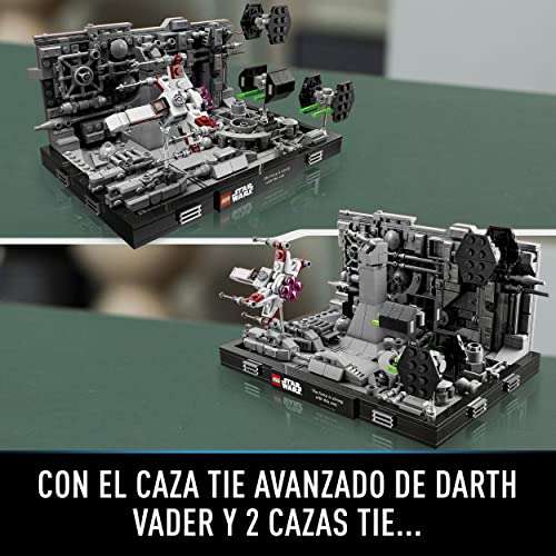 LEGO Star Wars Diorama: Ataque a la Estrella de la Muerte, Maqueta para Construir para Adultos, Luke Skywalker y Darth Vader