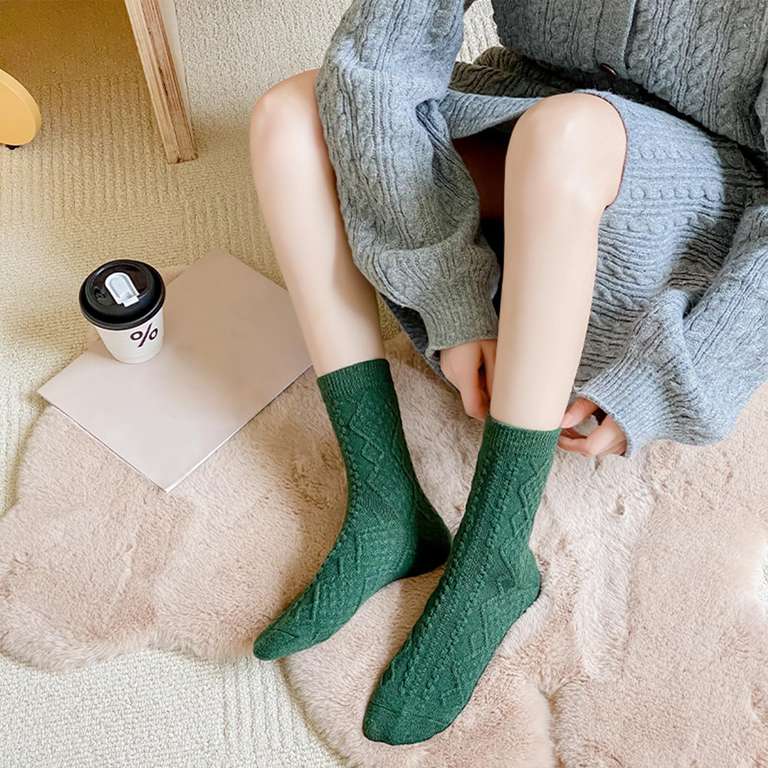 Calcetines étnicos De Algodón Para Mujer Con Estampado De Rombos Vintage - Medias, Suaves Y Cómodos Para El Día A Día