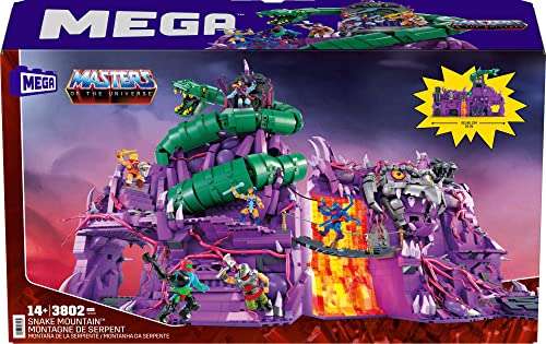 Mega Construx Probuilders, Masters of The Universe, Montaña de la Serpiente, Bloques de construccción con Figuras de acción, 3800 Piezas