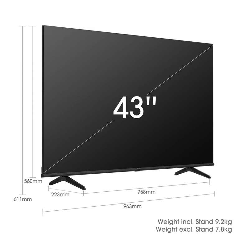 QLED 109,22 cm (43") Hisense 43E78HQ, 4K UHD, Smart TV