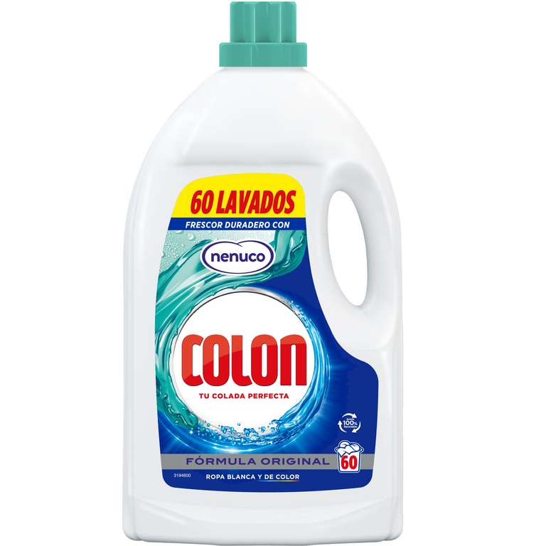 2 x Colon Nenuco - Detergente para Lavadora, adecuado para Ropa Blanca y de Color, Formato Gel - 120 Lavados