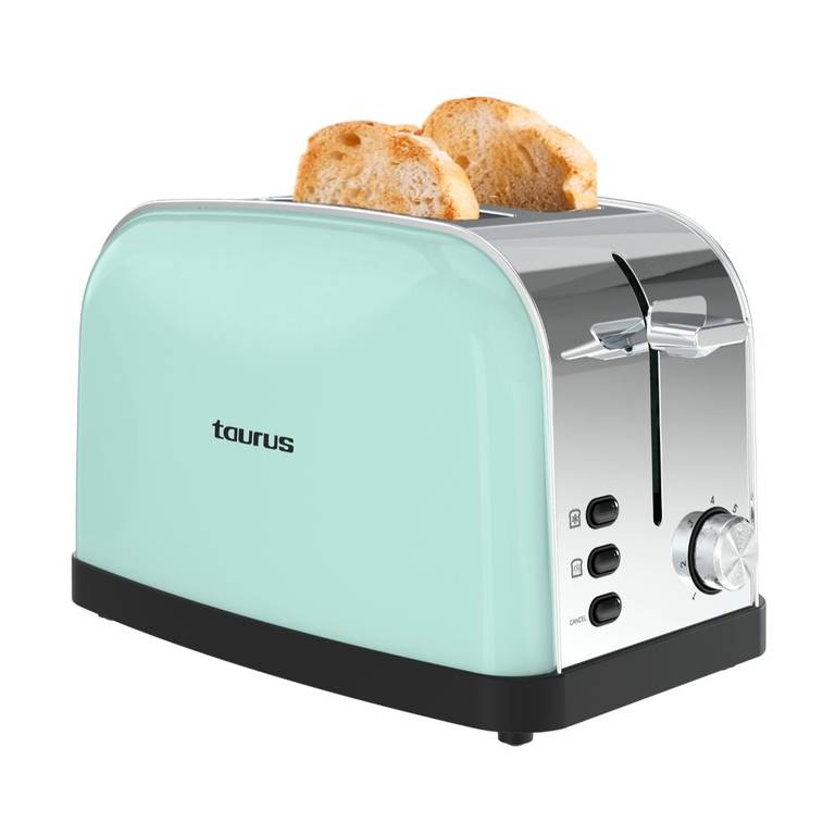 Taurus Tostador Vintage II Mint, 950W, 7 Niveles Tostado, 3 Funciones, Autoapagado