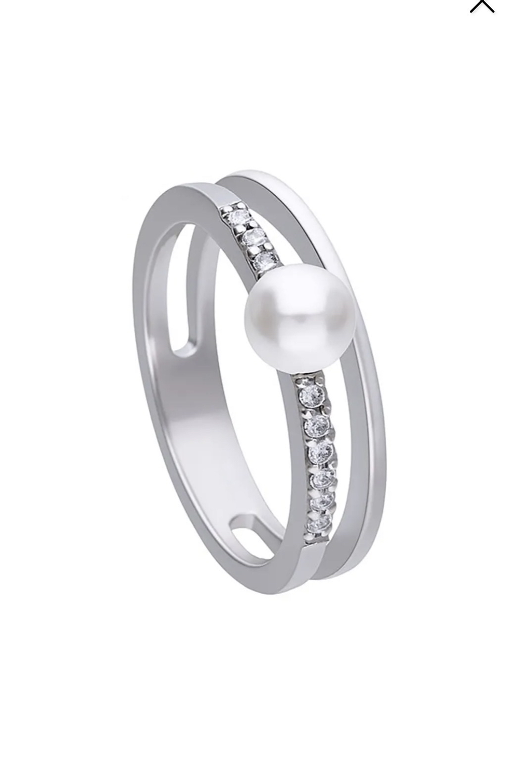 Anillo para mujer DiamondFire // Plata de Ley de 925 con Perla y Circonita