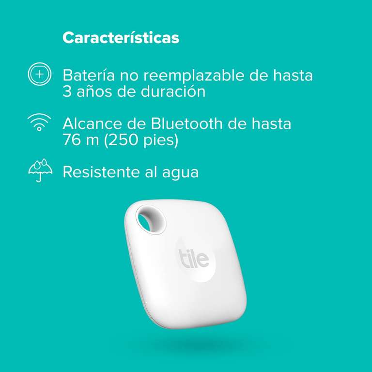 buscador de objetos Bluetooth, Pack de 1, Radio búsqueda 60m, compatible con Alexa, Google Smart Home, iOS, Android, Busca llaves...