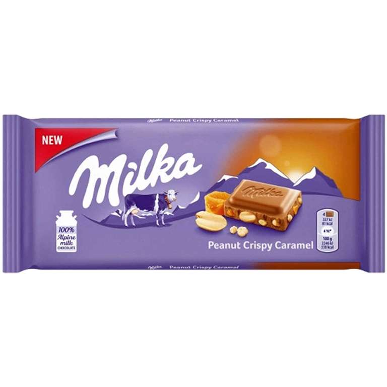 34 tabletas Milka (22 Milka Daim y 12 Milka Caramel Peanut Crips)
