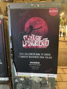 Descuentos en Ouigo por donar sangre (Madrid)