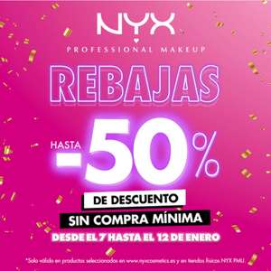 Hasta 50% de descuento en Nyx Professional Make up [ En tienda fisica y online ]