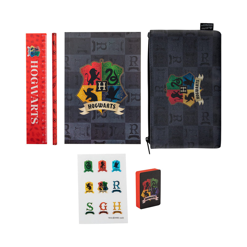 Harry Potter Set de Papelería Hogwarts Unity Multicolor con Estuche y Material Escolar