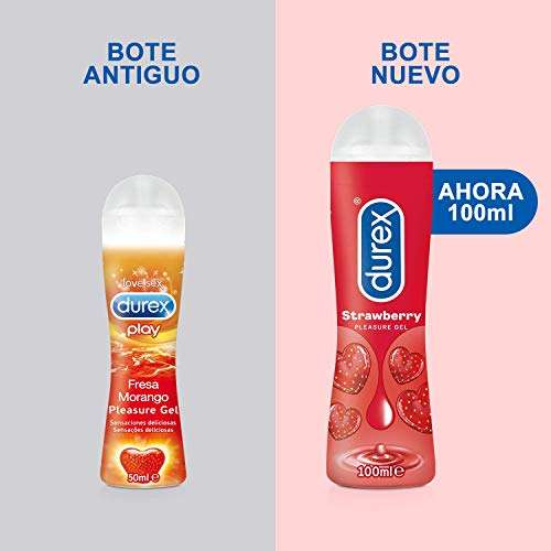 Durex Lubricante Sabor y Aroma Fresa de Base Agua - 100 ml