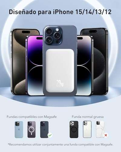 Baseus Magsafe Powerbank 6000mAh, Batería Externa Magnética para iPhone