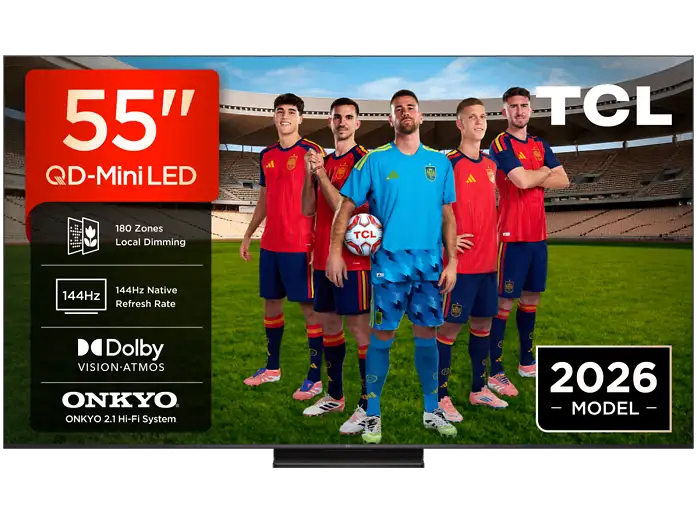 TV QD-Mini LED 55" - TCL 55C6K PRO, UHD 4K, TCL AiPQ Processor, Smart TV con Google TV, Dolby Vision-Atmos