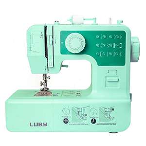 LUBY Máquina de coser, 12 puntadas incorporadas, DIY, portátil, Crafty Beau Vert