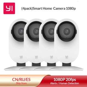 Pack de 4 cámaras de vigilancia Yi 1080P Home Camera AI+