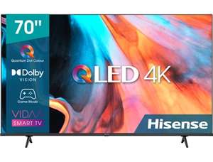 TV 70" QLED HISENSE 70E7HQ 4K, HDR10, decodificación HDR10+, HLG, Dolby Vision, DTS Virtual, Bluetooth, Alexa integrado