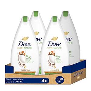 Pack de 4 Dove Gel de Ducha Restaurador con Aceite de Coco y Extracto de Almendras para Todo Tipo de Pieles