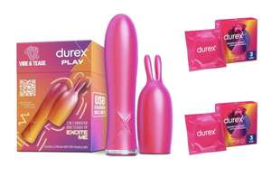 Durex Conejito Vibrador 2 en 1 “VIBE & TEASE” + 6x Preservativos