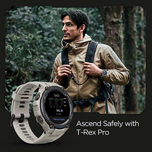 Amazfit T-Rex Pro Smartwatch Fitness Monitor de Sueño y Ritmo cardiaco 10 ATM GPS Reloj Inteligente Deportativo con más de 100 Modes