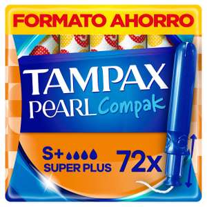Tampax Compak Pearl Super Plus, 72 Unidades, Tampones con Aplicador