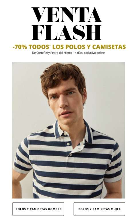 -70% polos y camisetas Pedro del Hierro y Cortefiel