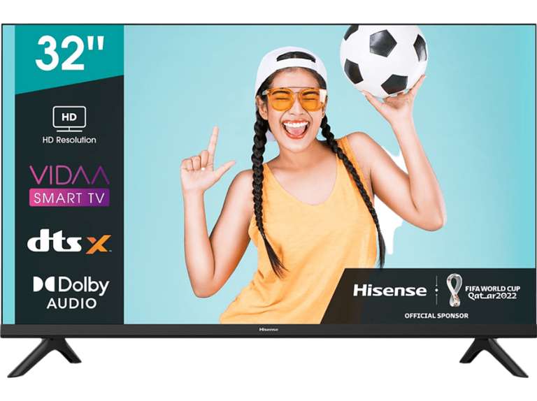 TV LED 32" - Hisense , HD+, MediaTek MT9602, Smart TV, Audio DTS Virtual X, Dolby Audio