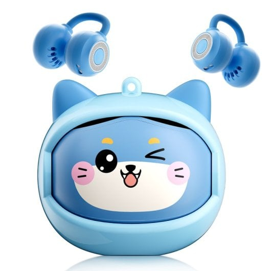 Auriculares Blackview Airbuds K1 inalámbricos Bluetooth 6.0 para niños con diseño divertido azul