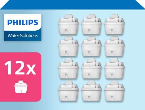 Philips Water Cartuchos de filtro de agua de repuesto, pack de 12 filtros (COMPRA RECURRENTE)