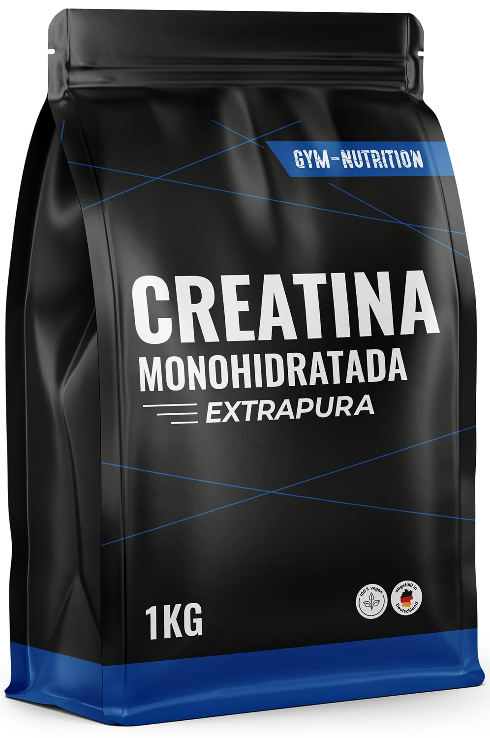 Creatina Monohidratada 1kg / 1000g - Polvo 100% Vegano - Creatina Monohidrato Sin Sabor con Inulina - Alta Pureza - Producido en Alemania.