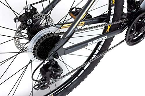 Moma Bikes Bicicleta Montaña GTT5.0 Aluminio, Shimano 24v, Doble Freno Disco (Varias Tallas y Tipos de Suspensión)