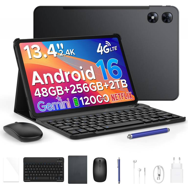 P13 Pro Tablet 13.4 Pulgadas 120Hz Android 16, 48GB RAM + 256GB(TF 2TB)