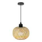 Lámpara Colgante De Bambú Natural con Luz LED