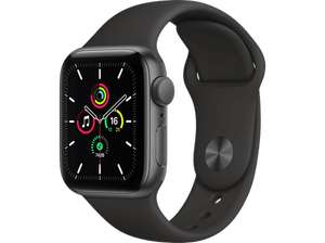 Apple Watch SE, GPS , 40 mm, Caja de aluminio en gris espacial, Correa deportiva negra