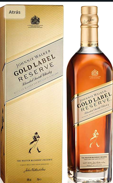 Johnnie Walker Gold Label Reserve, whisky escocés blended, 700 ml (Oro en estado líquido)