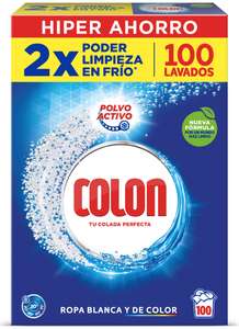 100x Lavados Colon Polvo Activo - Detergente Ropa Blanca y de Color, Formato Polvo 5 KG