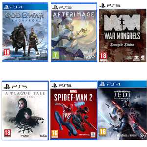 Juegos PS5 PS4: War Mongrels 17€, A Plague Tale Innocence 19.13€ God of War Ragnarök 41.71€ Jedi Fallen Order 21€, SpiderMan 2 64€