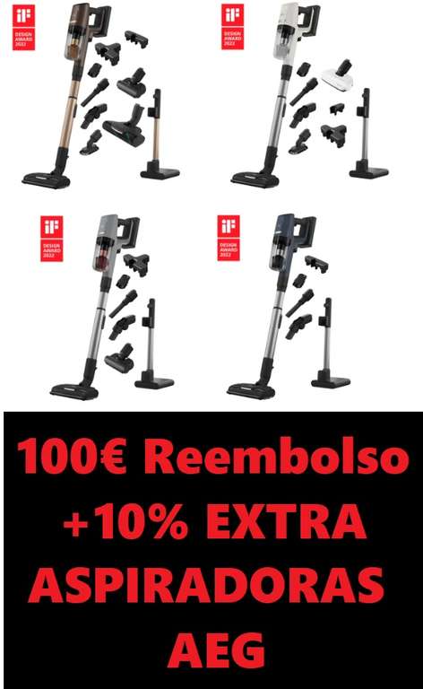 100€ de Reembolso + 10% EXTRA en aspiradoras Serie 8000 AEG
