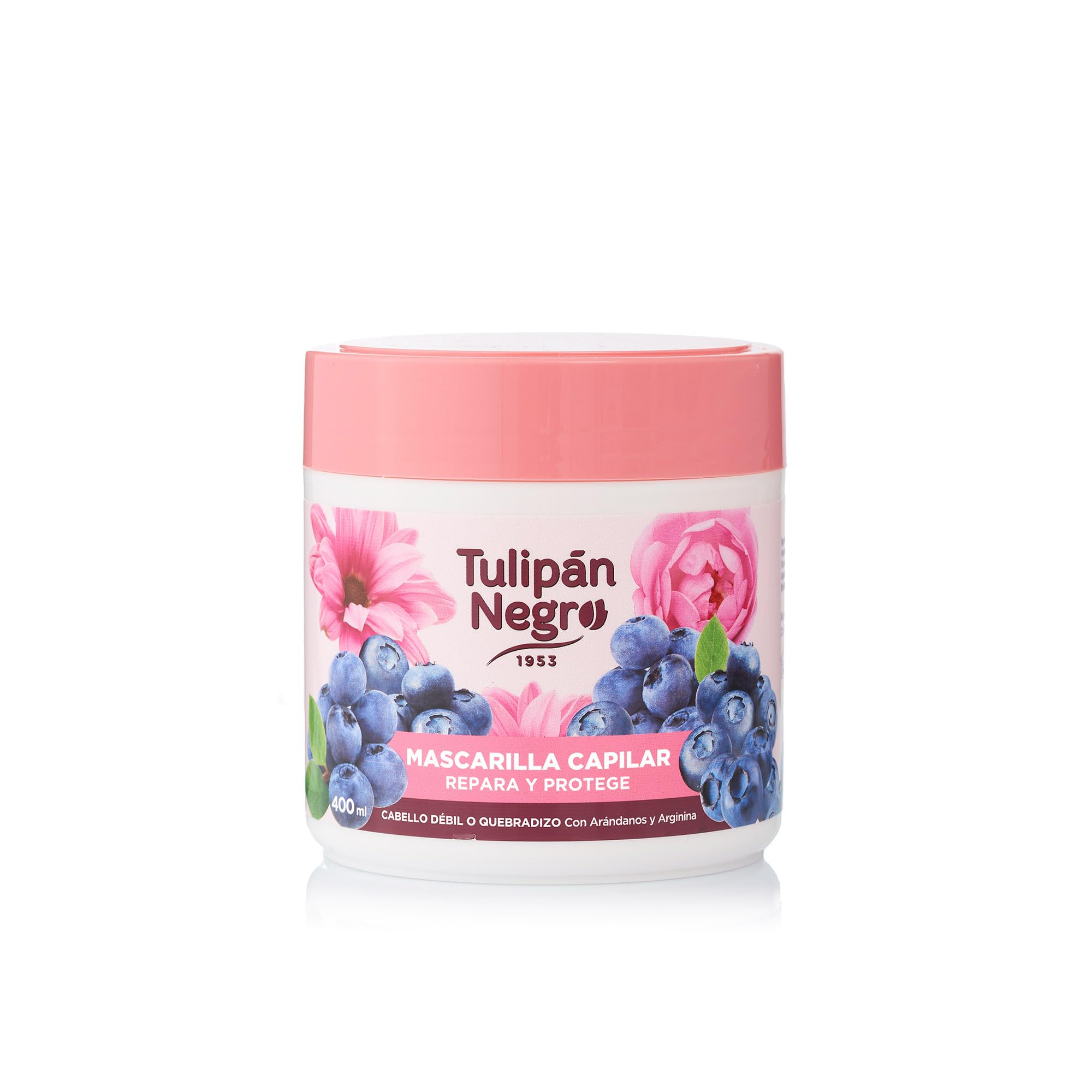 Tulipán Negro Mascarilla Repara y Protege, Cuidado Intensivo para Cabello Dañado, con Arándanos y Arginina, 400 ml ( 2,62€ cr descuento máx)