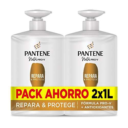 Pantene Champú Repara & Protege Nutri Pro-V, fórmula Pro-V + antioxidantes, para cabello débil y dañado, 1 litro x 2