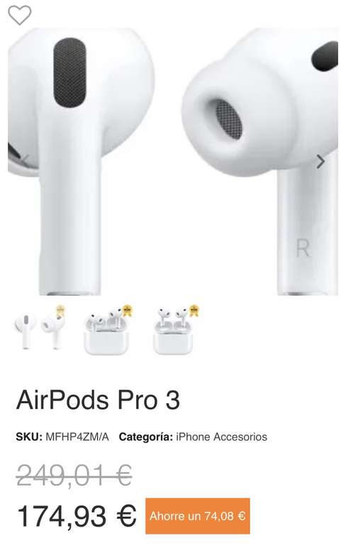 AirPods Pro 3 a solo 174,93 € en ShopDutyFree.es | Chollometro