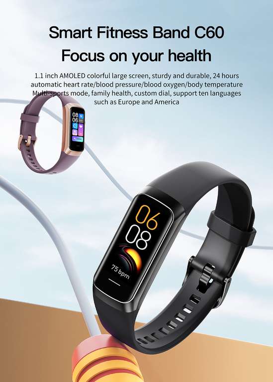 Honor Band 7 Smartwatch sólo para Android, 1,47 Pulgadas de Gran Pantalla  AMOLED, 14 días SpO2 frecuencia cardíaca estrés y Monitor de sueño, 96  Modos