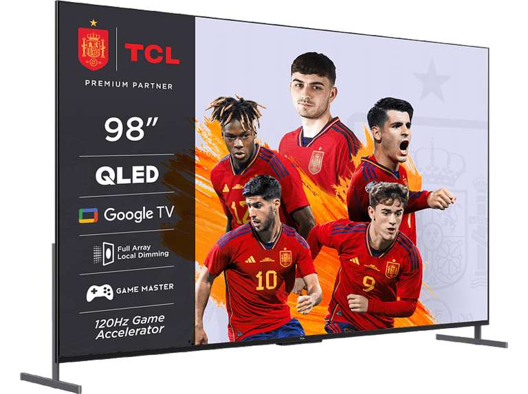 TV QLED 98" - TCL 98C735, Wifi, Google TV, Quad Core 4K HDR Pro, Smart TV, Dolby AC4, Dolby TrueHD, Negro / Precio Comprando Desde App.