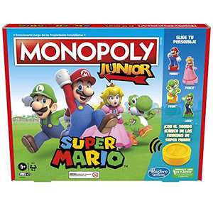 Juego de Mesa Monopoly Junior: Super Mario- Explora el Reino Champiñón como Mario, Peach, Yoshi o Luigi