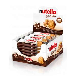 Kinder Nutella Biscuits - Crujientes galletas doradas al horno con relleno de cremosa Nutella - 28 packs de 3 galletas cada una