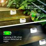 Aigostar Luz Solar Exterior，Luces LED Solares Exteriores【4 Pack / 3 Modos】con Sensor de Movimiento，270º Impermeable IP65 84